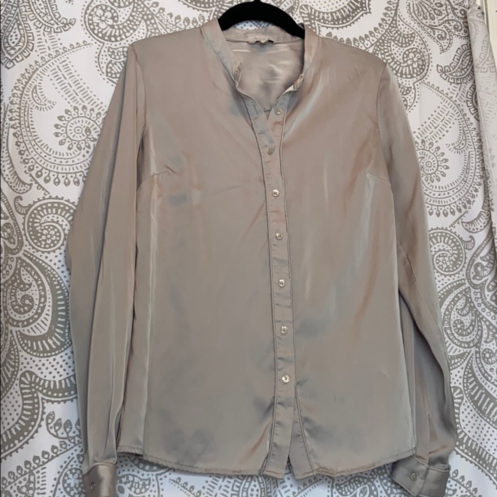 Guess satin silver blouse